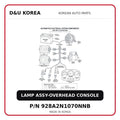 LAMP ASSY-OVERHEAD CONSOLE