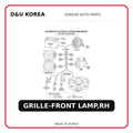 GRILLE-FRONT LAMP,RH