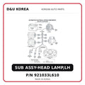 SUB ASSY-HEAD LAMP,LH