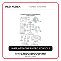 LAMP ASSY-OVERHEAD CONSOLE