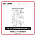 SWITCH ASSY-SEAT HEATER,LH