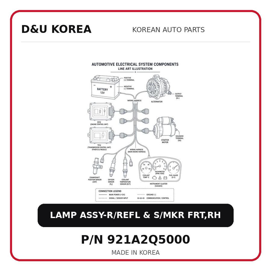 LAMP ASSY-R/REFL & S/MKR FRT,RH