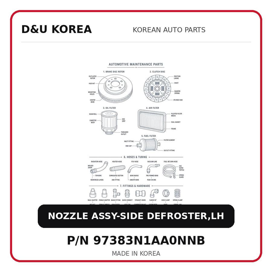 NOZZLE ASSY-SIDE DEFROSTER,LH