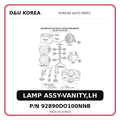 LAMP ASSY-VANITY,LH