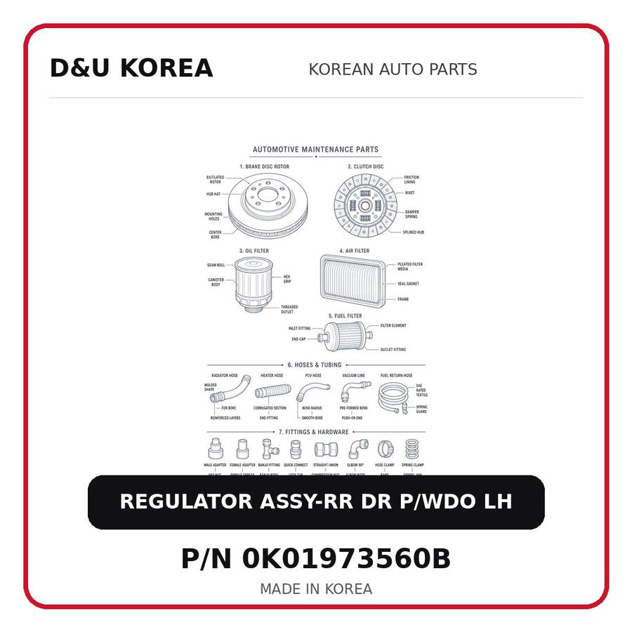 REGULATOR ASSY-RR DR P/WDO LH