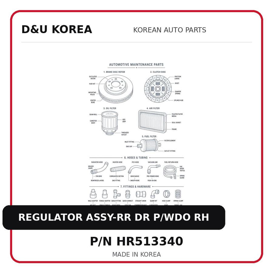 REGULATOR ASSY-RR DR P/WDO RH