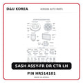 SASH ASSY-FR DR CTR LH