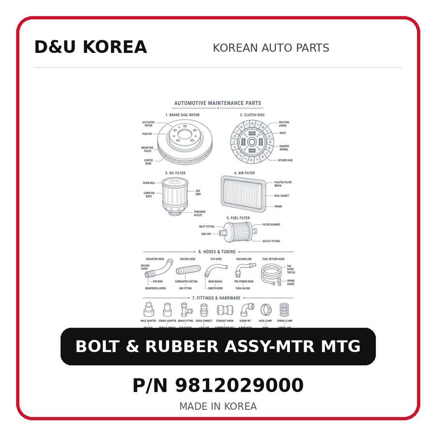 BOLT & RUBBER ASSY-MTR MTG