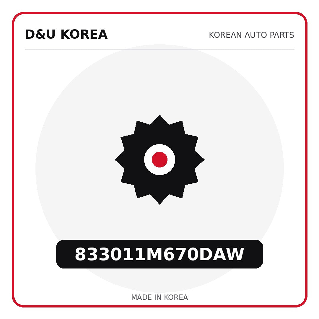 Genuine Mobis 833011M670DAW  for Korean vehicles | D&U Korea