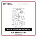 SUB ASSY-HEAD LAMP,RH