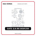 GATE S/A-RR BODY,RH