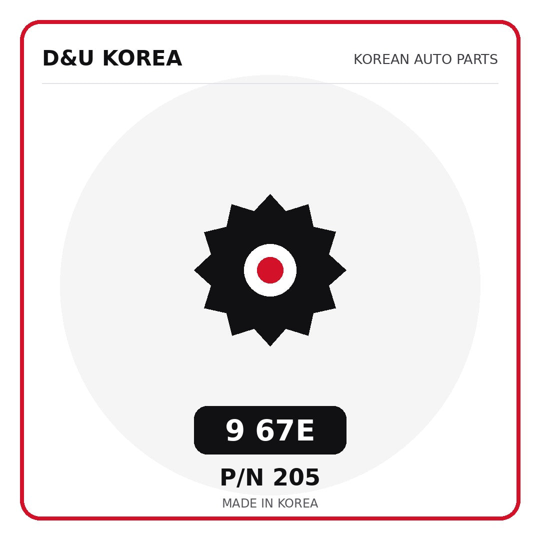 Genuine Mobis 9 67E 205 for Korean vehicles | D&U Korea
