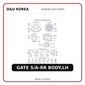 GATE S/A-RR BODY,LH
