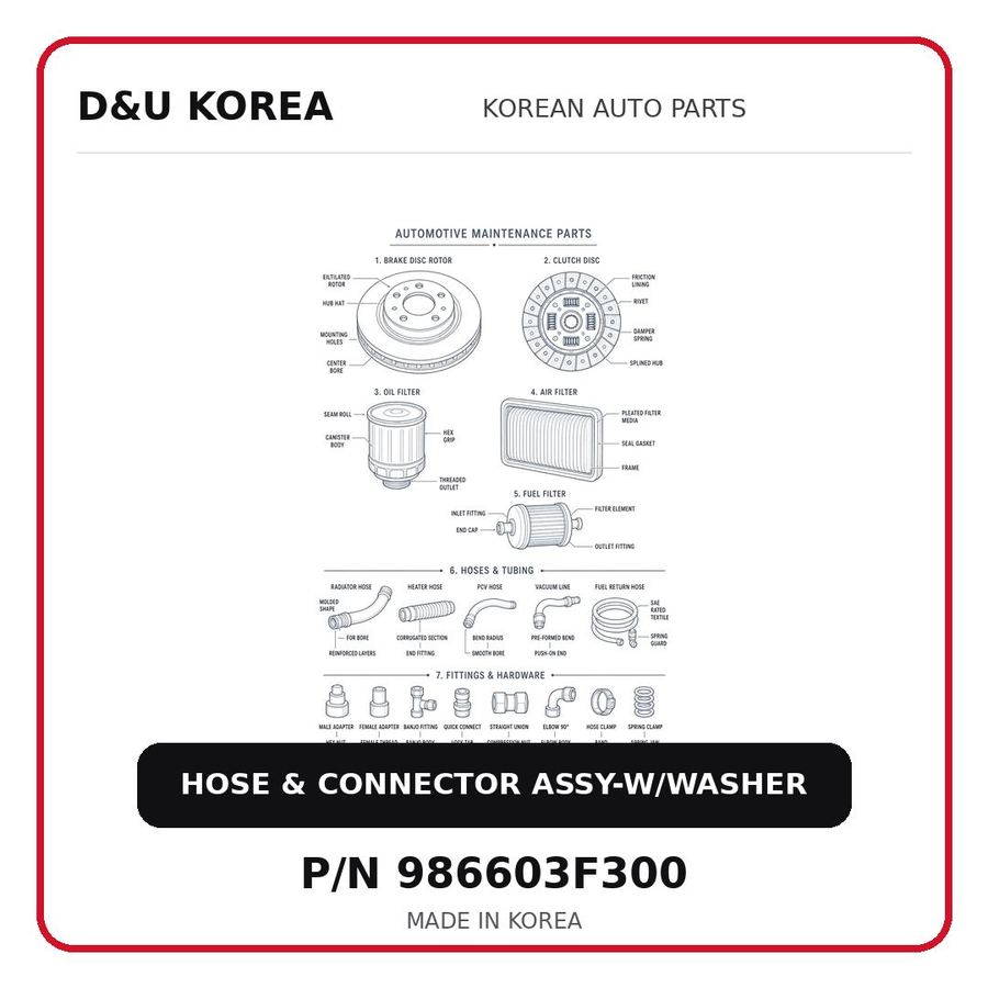 HOSE & CONNECTOR ASSY-W/WASHER