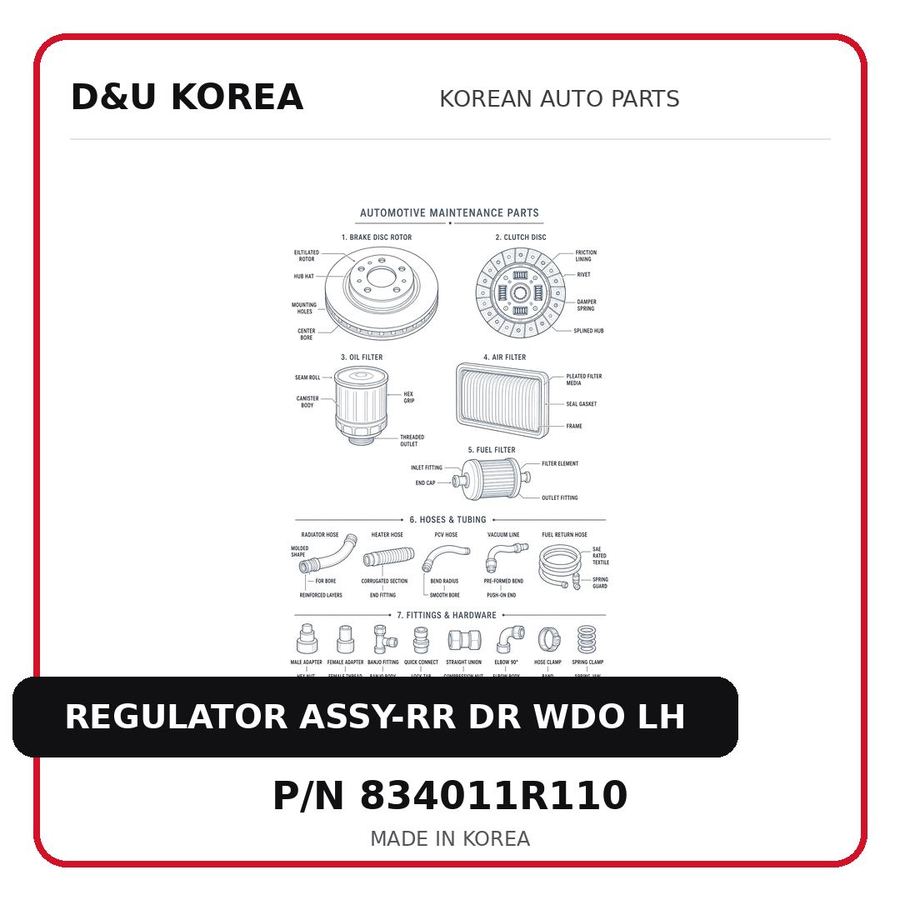 REGULATOR ASSY-RR DR WDO LH