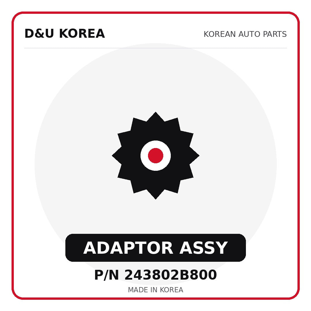Genuine Mobis ADAPTOR ASSY 243802B800 - Korean auto parts from D&U Korea