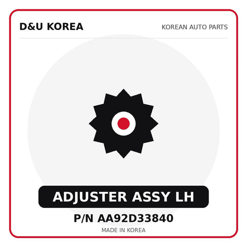 Genuine Mobis ADJUSTER ASSY LH AA92D33840 for Korean vehicles | D&U Korea