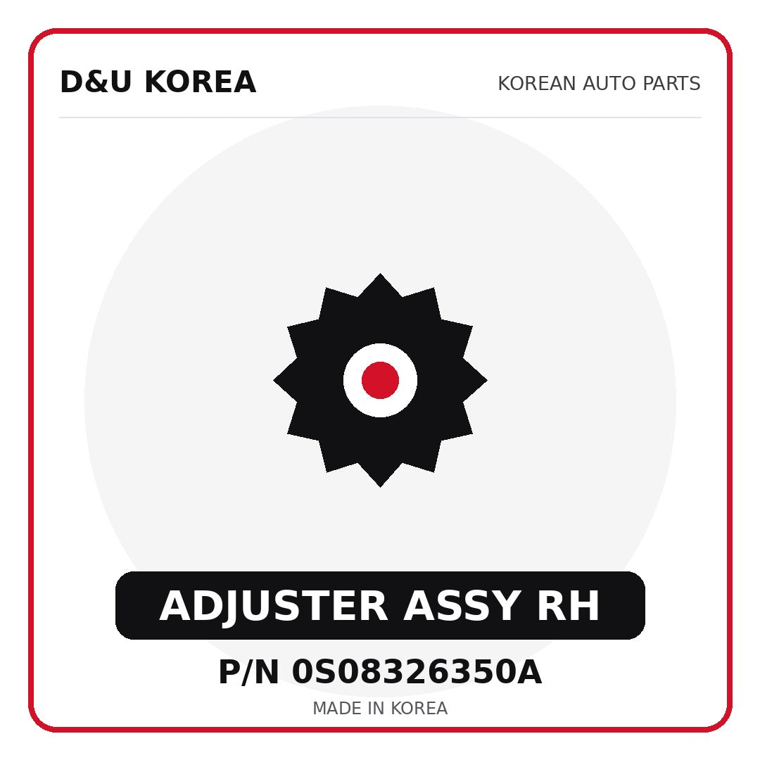 Genuine Mobis ADJUSTER ASSY RH 0S08326350A - Korean auto parts from D&U Korea