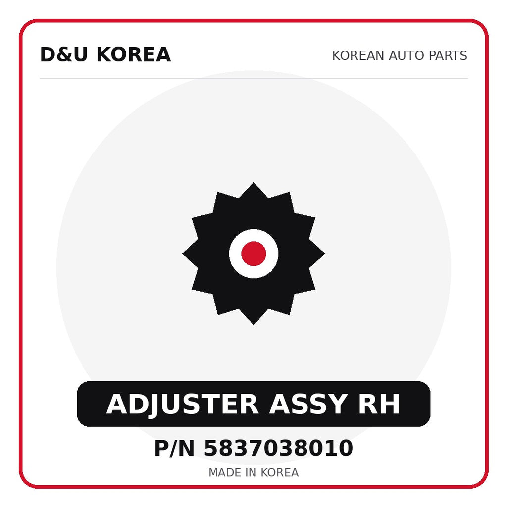 Genuine Mobis ADJUSTER ASSY RH 5837038010 for Korean vehicles | D&U Korea
