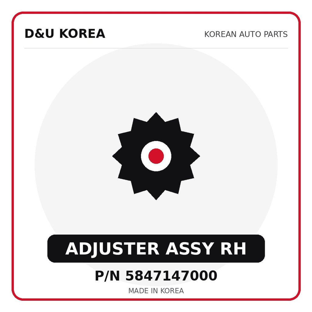 Genuine Mobis ADJUSTER ASSY RH 5847147000 for Korean vehicles | D&U Korea