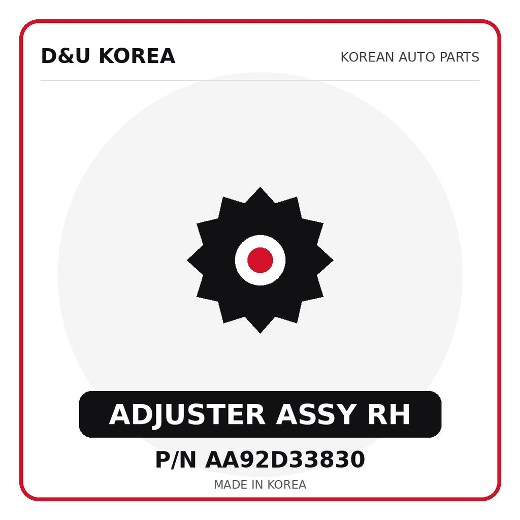 Genuine Mobis ADJUSTER ASSY RH AA92D33830 for Korean vehicles | D&U Korea
