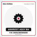 Genuine Mobis ARMREST ASSY RH 1K95C88360D98 - Korean auto parts from D&U Korea