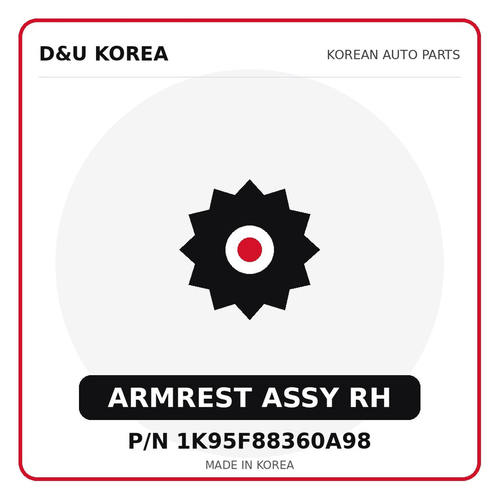 Genuine Mobis ARMREST ASSY RH 1K95F88360A98 - Korean auto parts from D&U Korea