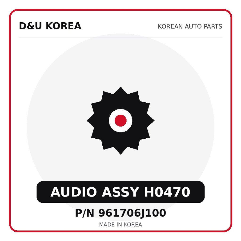 Genuine Mobis AUDIO ASSY H0470 961706J100 for Korean vehicles | D&U Korea