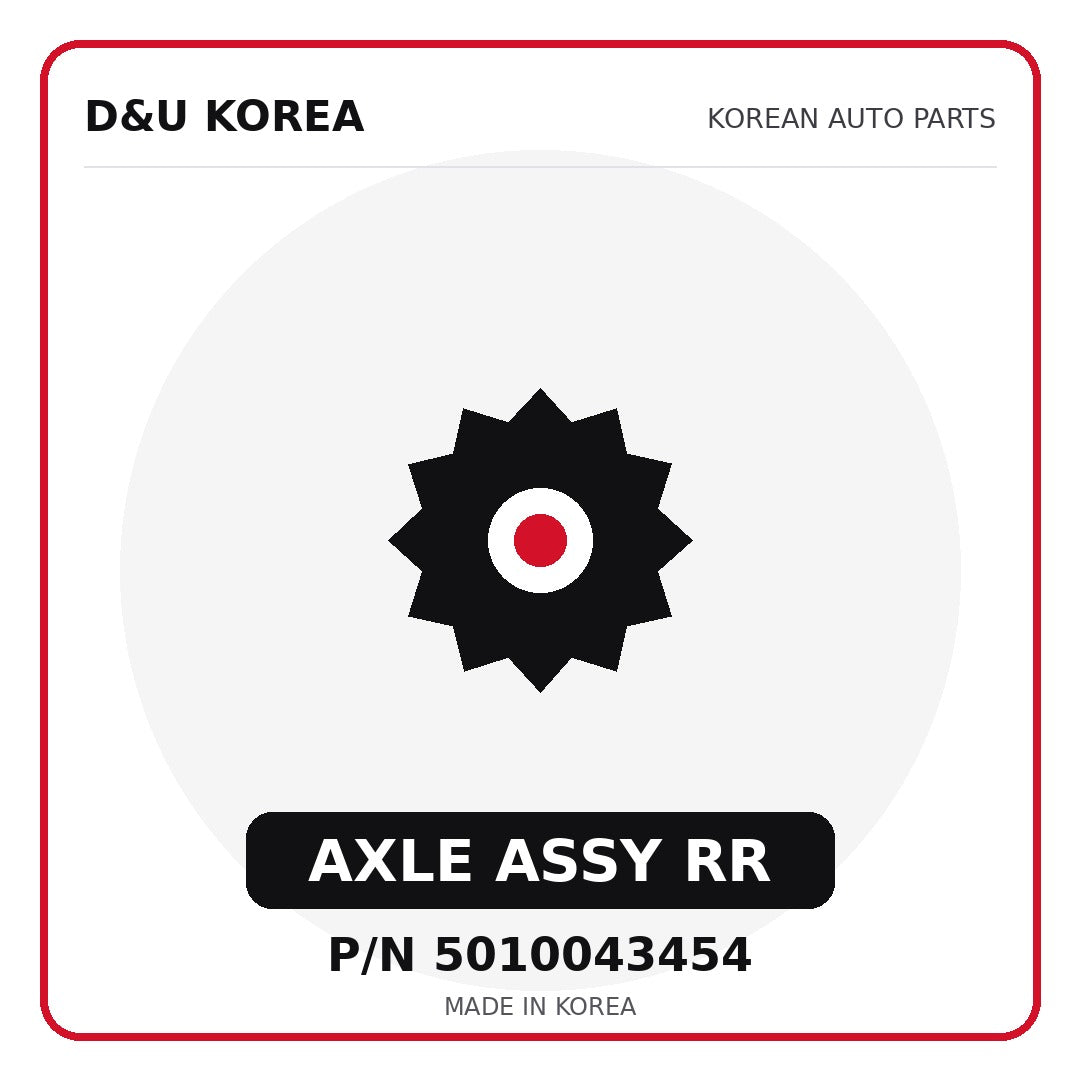 Genuine Mobis AXLE ASSY RR 5010043454 - Korean auto parts from D&U Korea