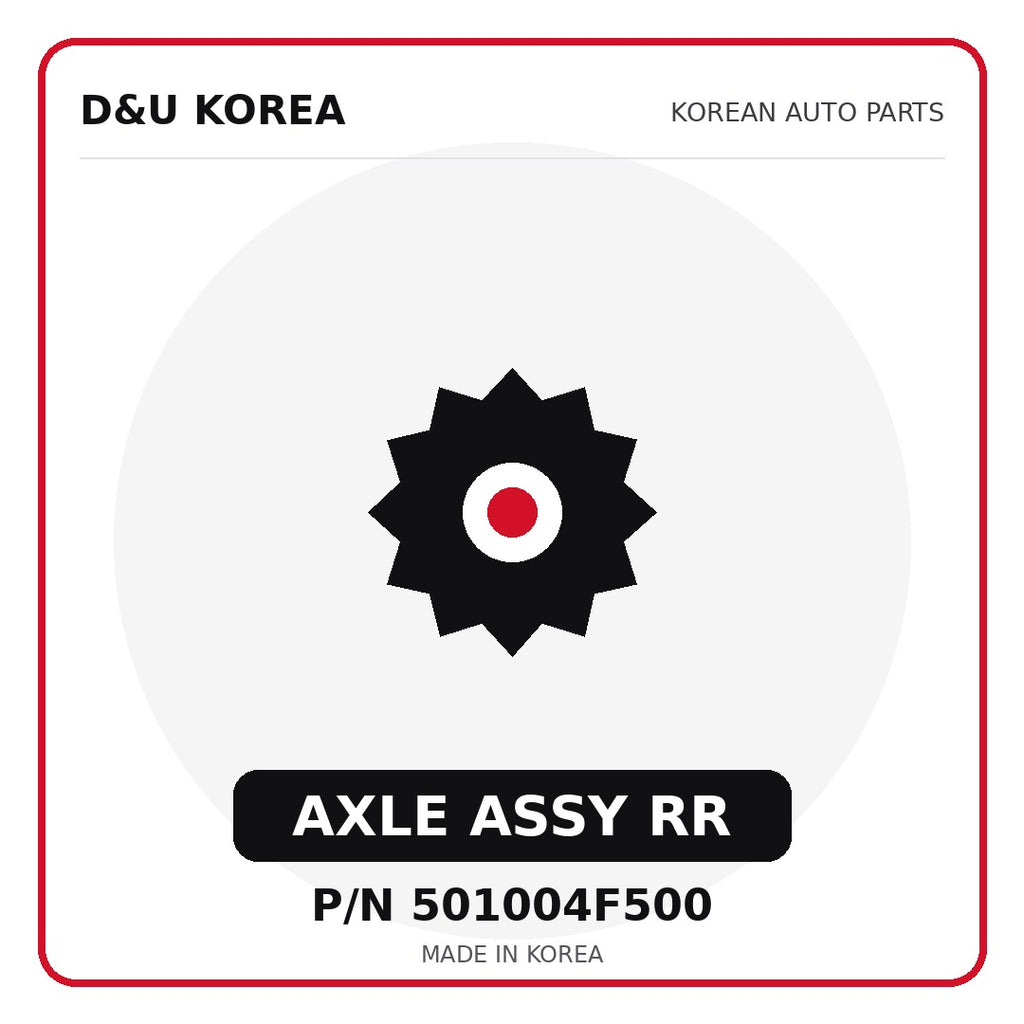 Genuine Mobis AXLE ASSY RR 501004F500 for Korean vehicles | D&U Korea