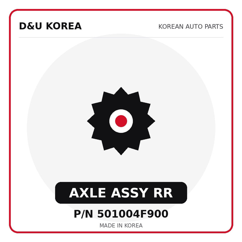 Genuine Mobis AXLE ASSY RR 501004F900 - Korean auto parts from D&U Korea