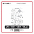 LAMP ASSY-FRONT FOG,RH