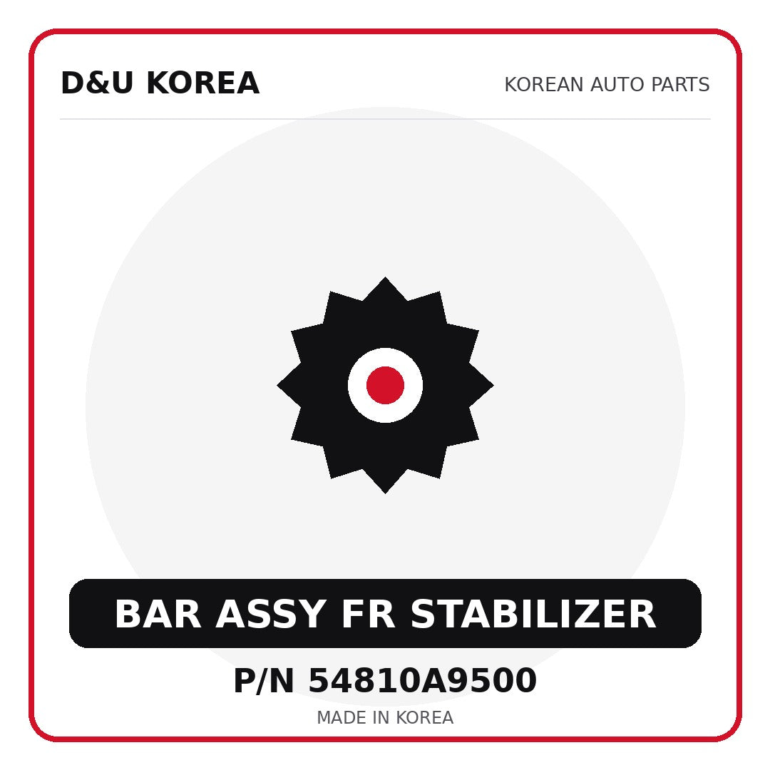 Genuine Mobis BAR ASSY FR STABILIZER 54810A9500 - Korean auto parts from D&U Korea