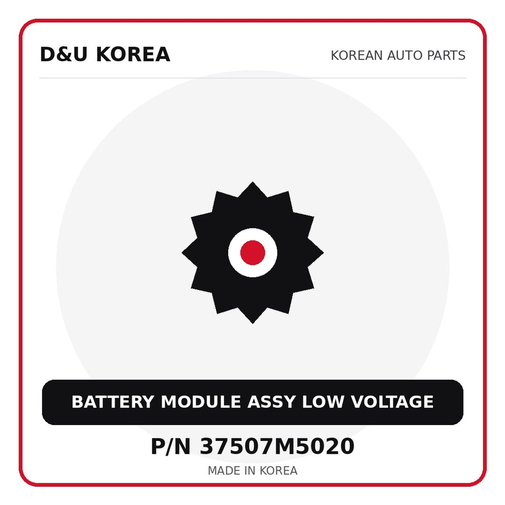 Genuine Mobis BATTERY MODULE ASSY LOW VOLTAGE 37507M5020 - Korean auto parts from D&U Korea
