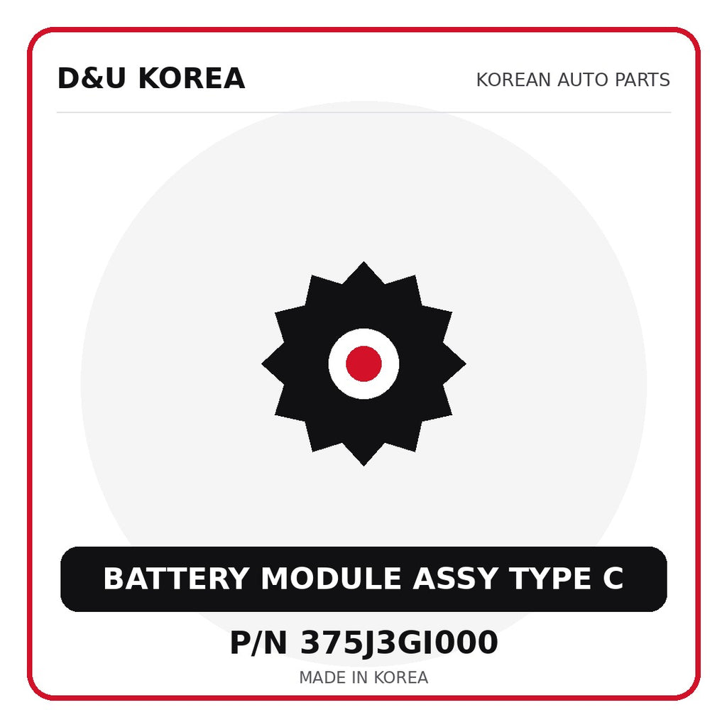 Genuine Mobis BATTERY MODULE ASSY TYPE C 375J3GI000 - Korean auto parts from D&U Korea