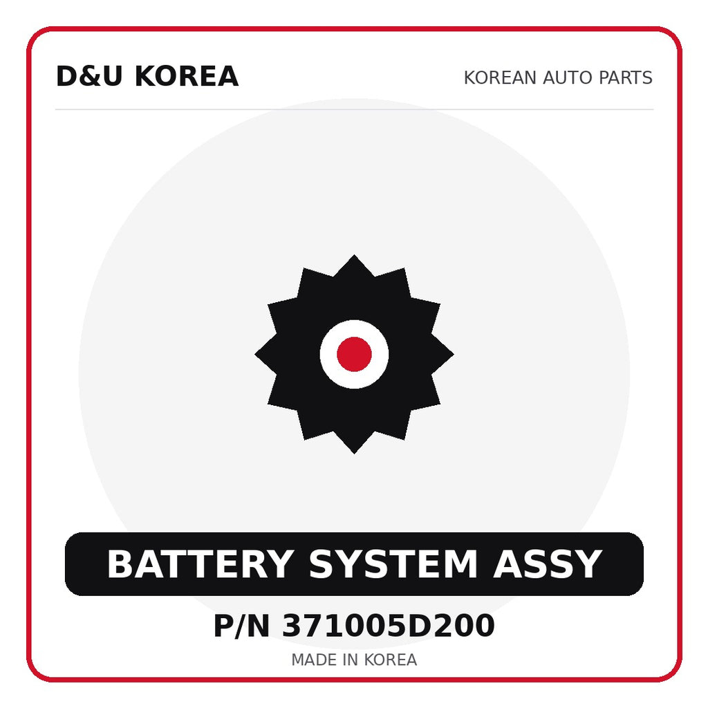 Genuine Mobis BATTERY SYSTEM ASSY 371005D200 - Korean auto parts from D&U Korea
