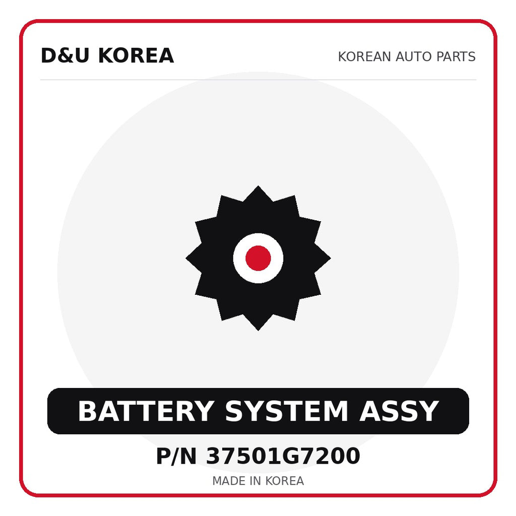 Genuine Mobis BATTERY SYSTEM ASSY 37501G7200 for Korean vehicles | D&U Korea