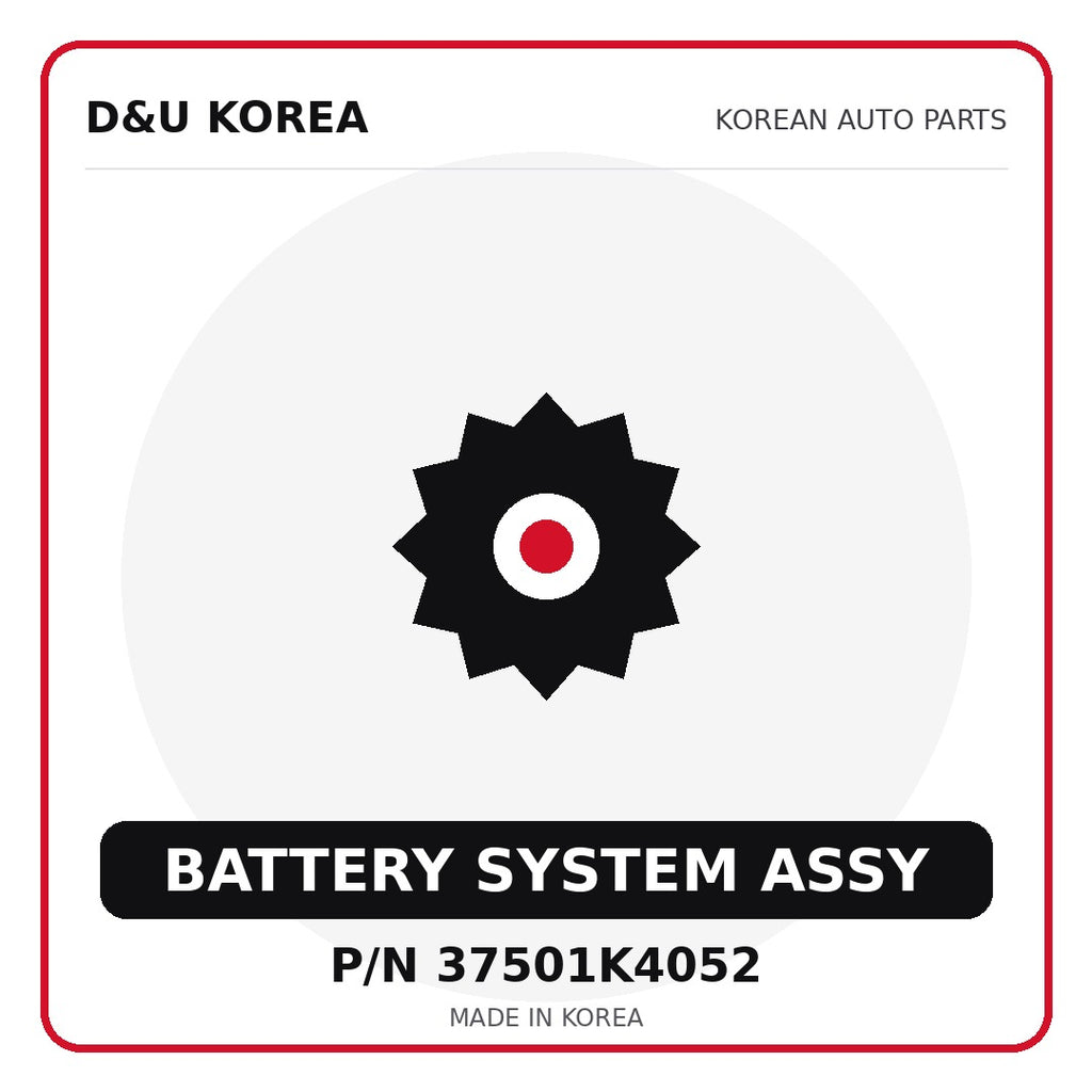 Genuine Mobis BATTERY SYSTEM ASSY 37501K4052 - Korean auto parts from D&U Korea