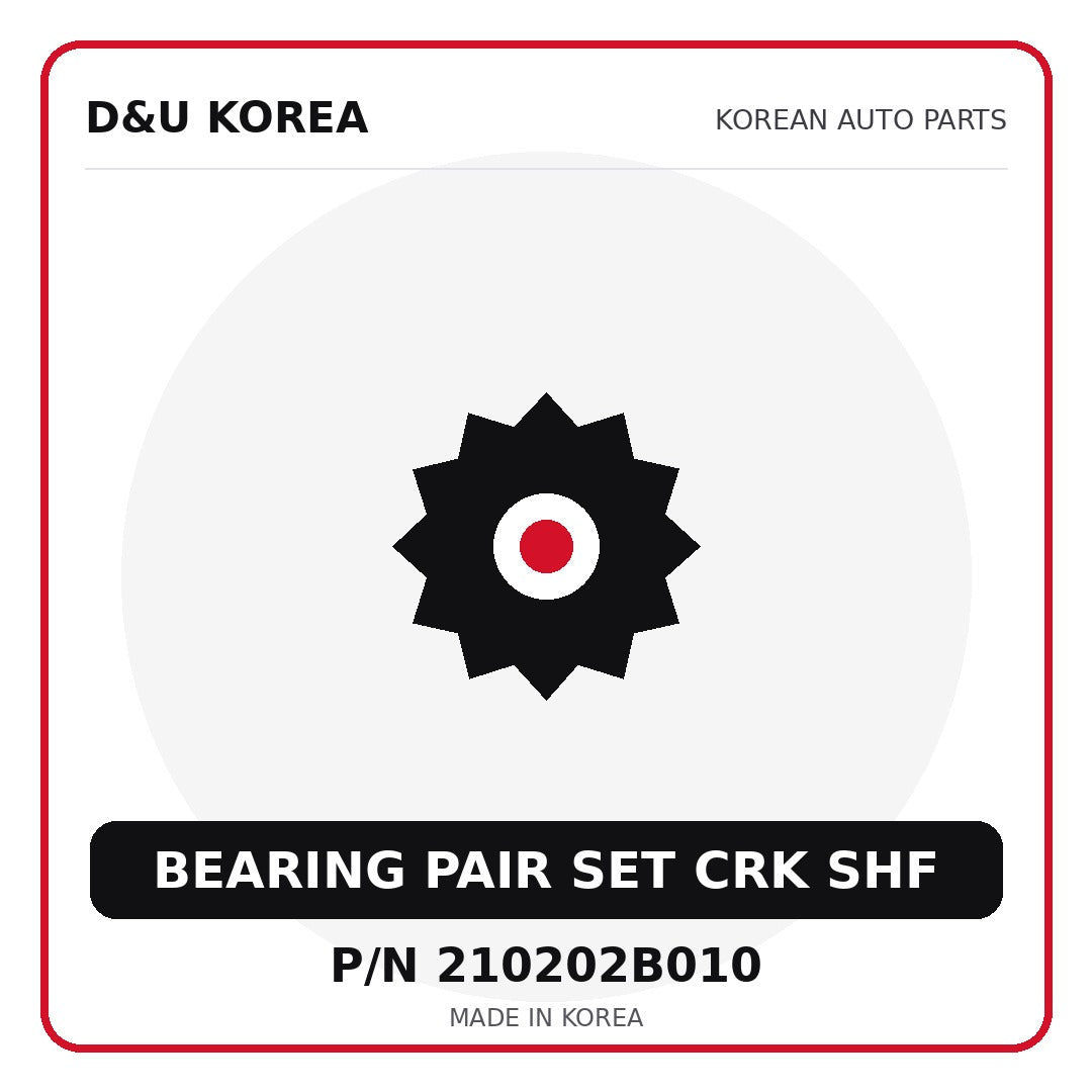 Genuine Mobis BEARING PAIR SET CRK SHF 210202B010 - Korean auto parts from D&U Korea