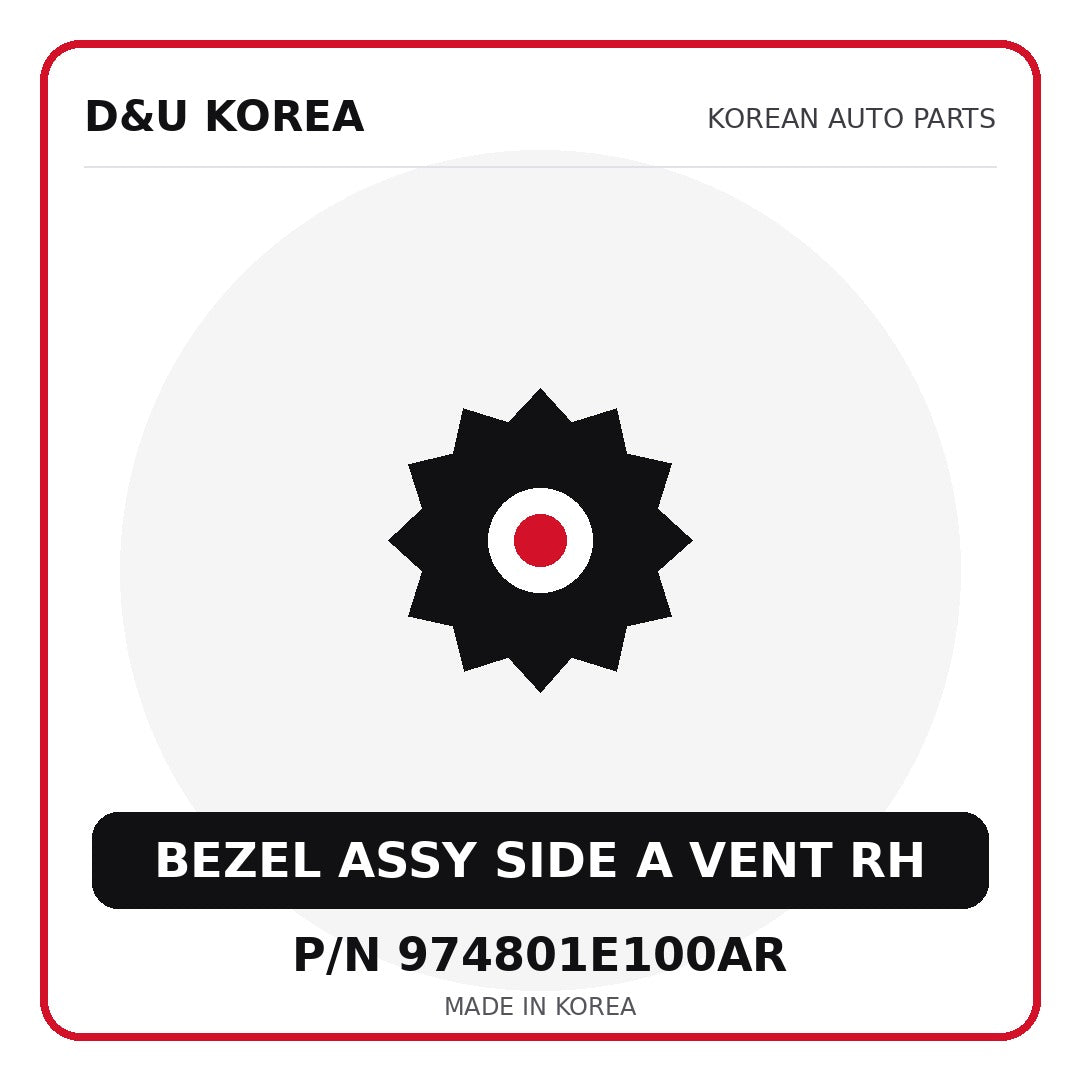 Genuine Mobis BEZEL ASSY SIDE A VENT RH 974801E100AR for Korean vehicles | D&U Korea