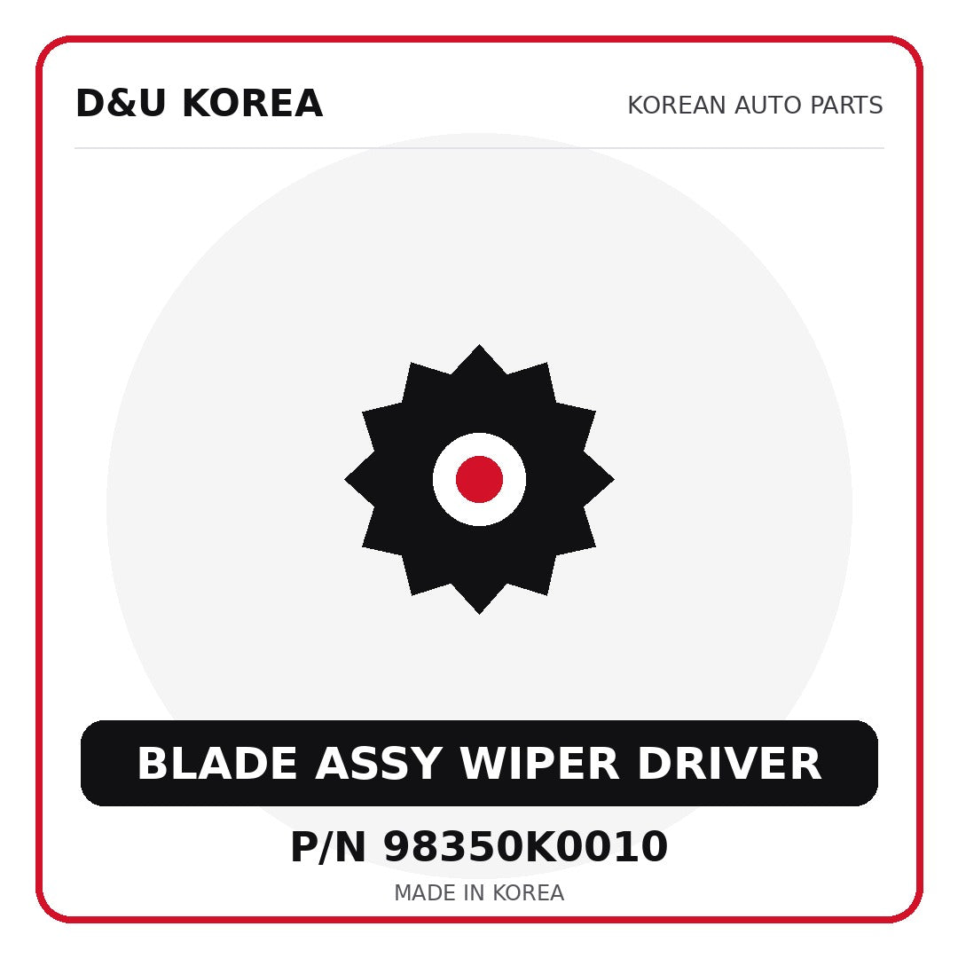 Genuine Mobis BLADE ASSY WIPER DRIVER 98350K0010 for Korean vehicles | D&U Korea