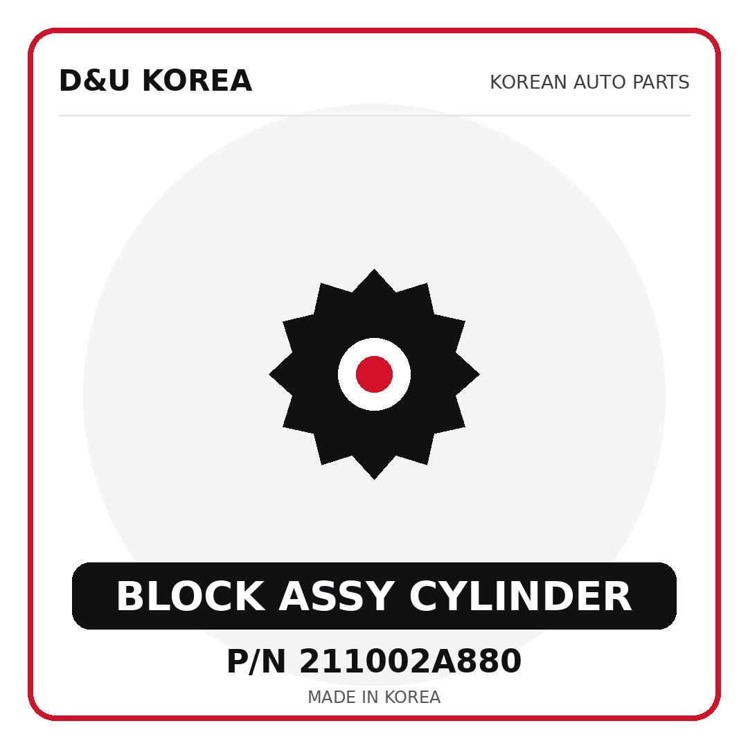 Genuine Mobis BLOCK ASSY CYLINDER 211002A880 - Korean auto parts from D&U Korea