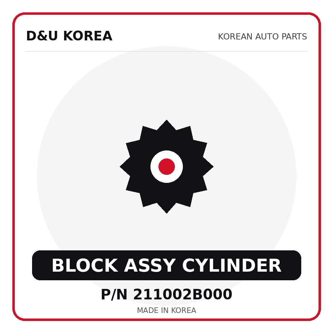 Genuine Mobis BLOCK ASSY CYLINDER 211002B000 - Korean auto parts from D&U Korea