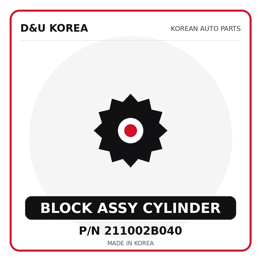 Genuine Mobis BLOCK ASSY CYLINDER 211002B040 - Korean auto parts from D&U Korea