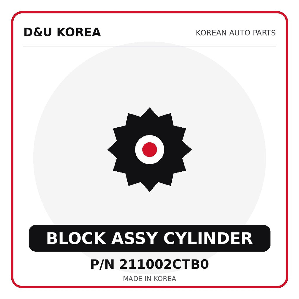Genuine Mobis BLOCK ASSY CYLINDER 211002CTB0 - Korean auto parts from D&U Korea
