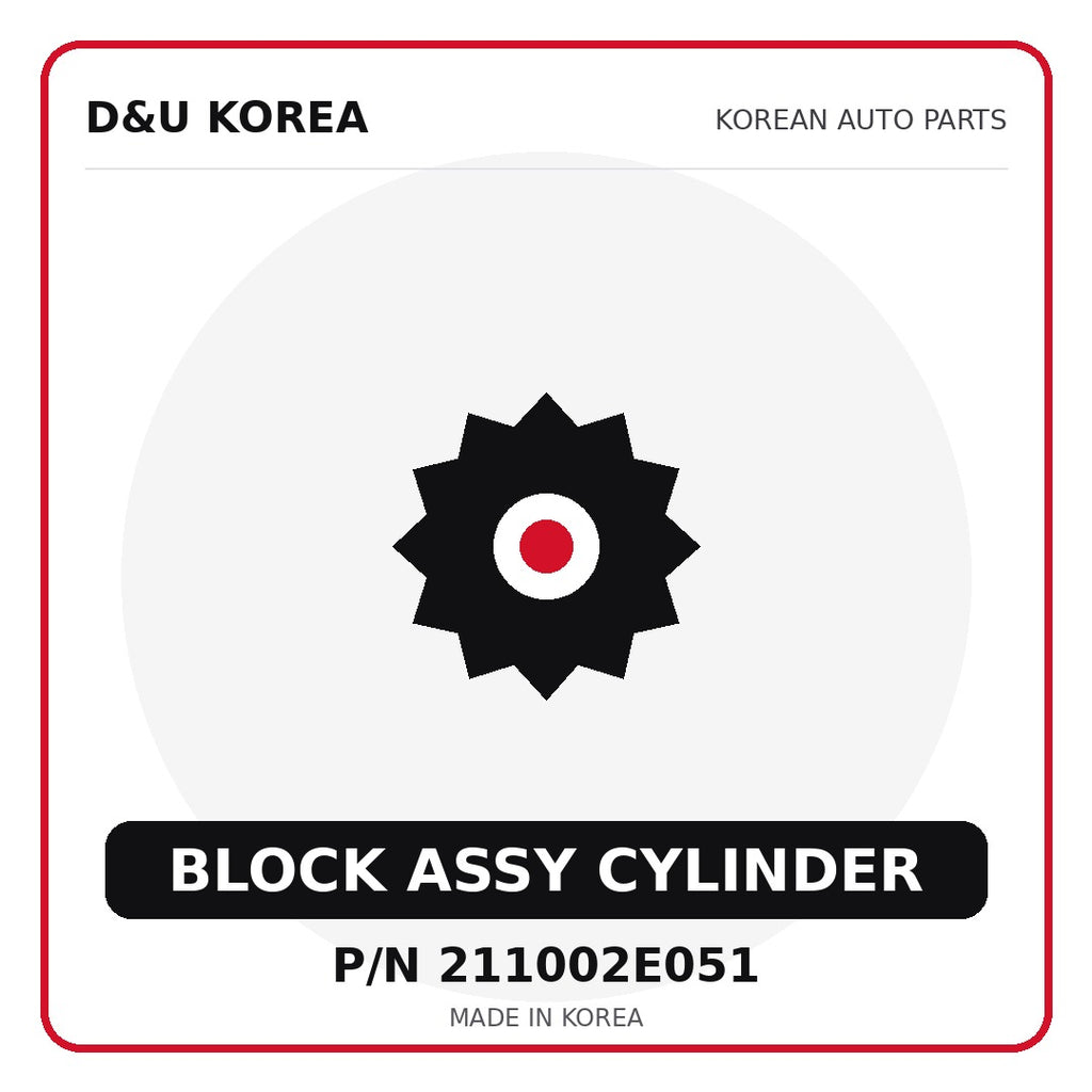 Genuine Mobis BLOCK ASSY CYLINDER 211002E051 - Korean auto parts from D&U Korea