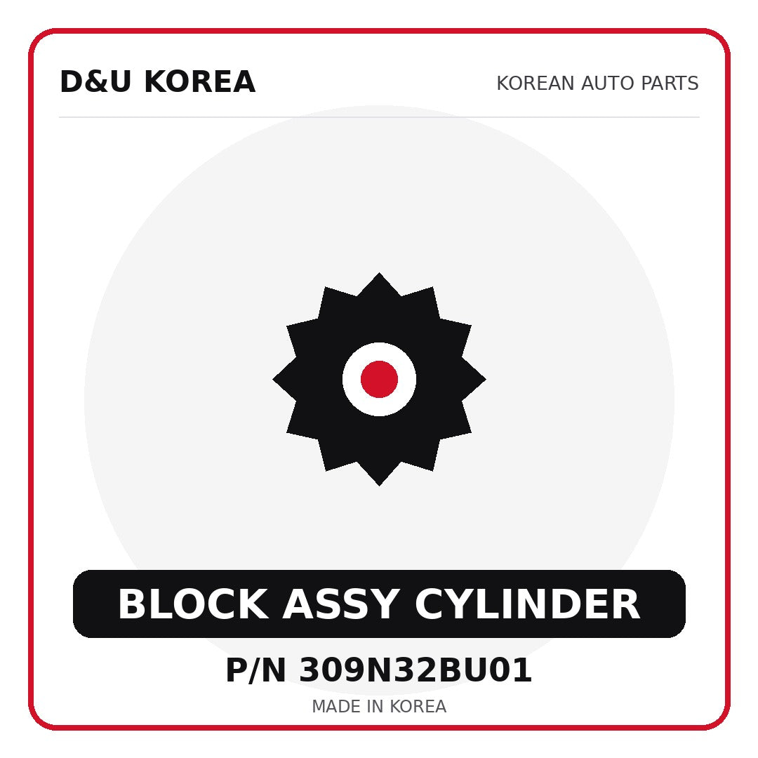 Genuine Mobis BLOCK ASSY CYLINDER 309N32BU01 - Korean auto parts from D&U Korea