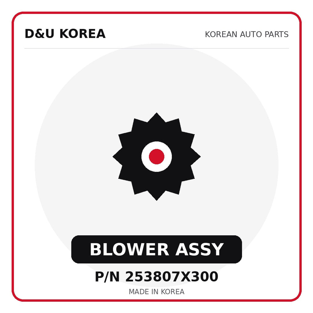 Genuine Mobis BLOWER ASSY 253807X300 - Korean auto parts from D&U Korea