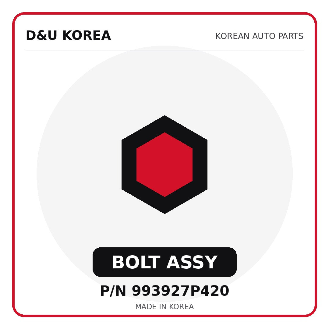 Genuine Mobis BOLT ASSY 993927P420 for Korean vehicles | D&U Korea