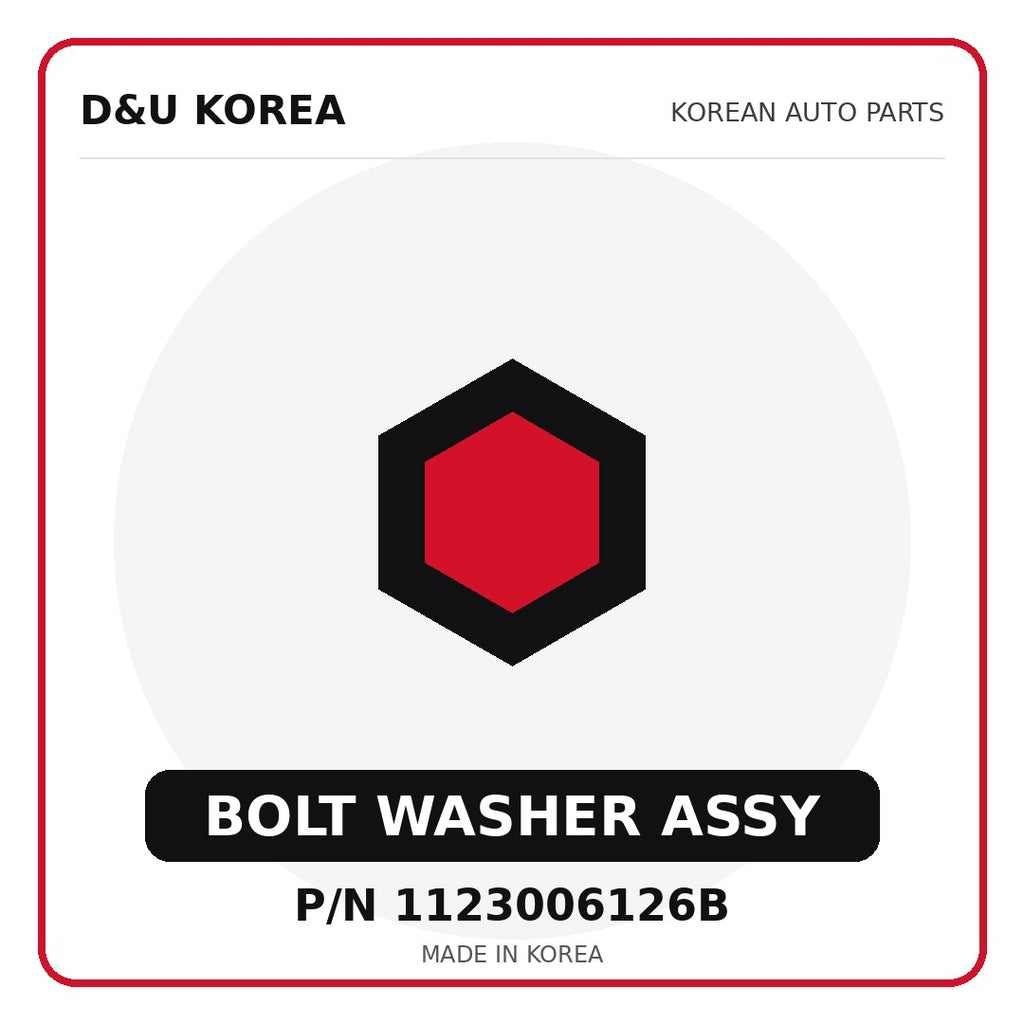 Genuine Mobis BOLT WASHER ASSY 1123006126B - Korean auto parts from D&U Korea
